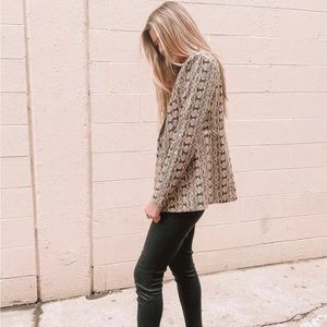 Danielle Bernstein Leather Snakeskin Blazer